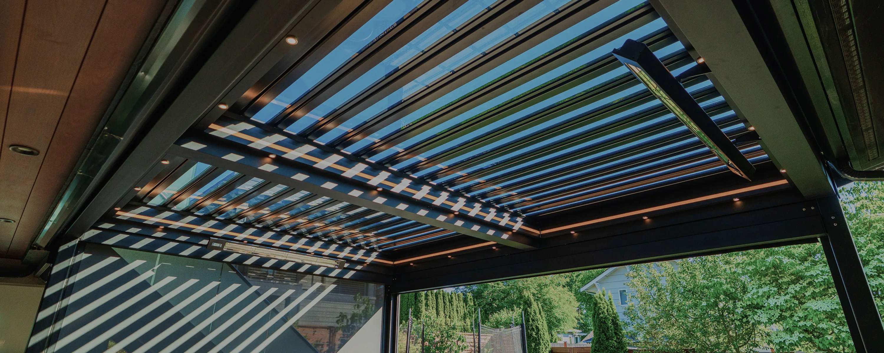 Louvera Glass retractable glass roof pergola