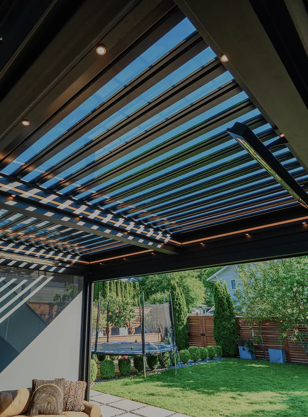 Louvera Glass retractable glass roof pergola