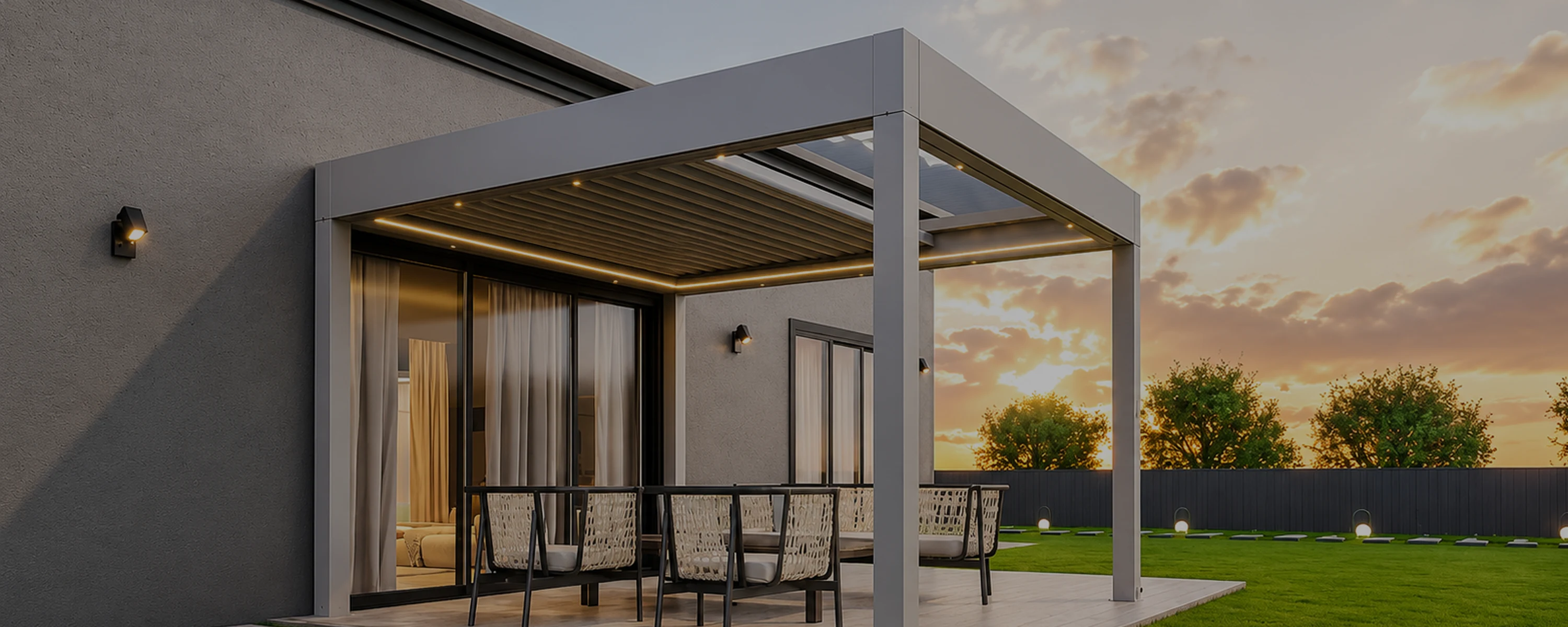 Pergoflat retractable canopy pergola